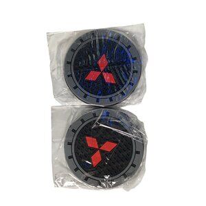 For Mitsubishi Cup Coasters 2 Auto Rubber Universal Brand New Sealed